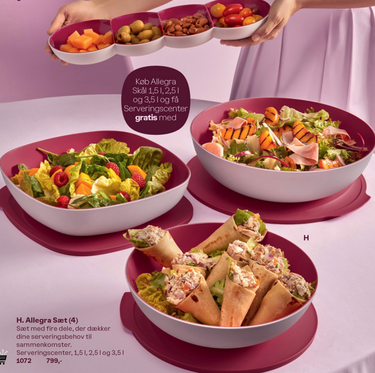 Tupperware Allegra individual sizes