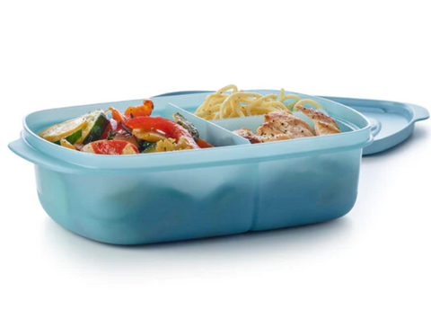 Crystalwave Microwave Reheatable 1L Divided container - blue