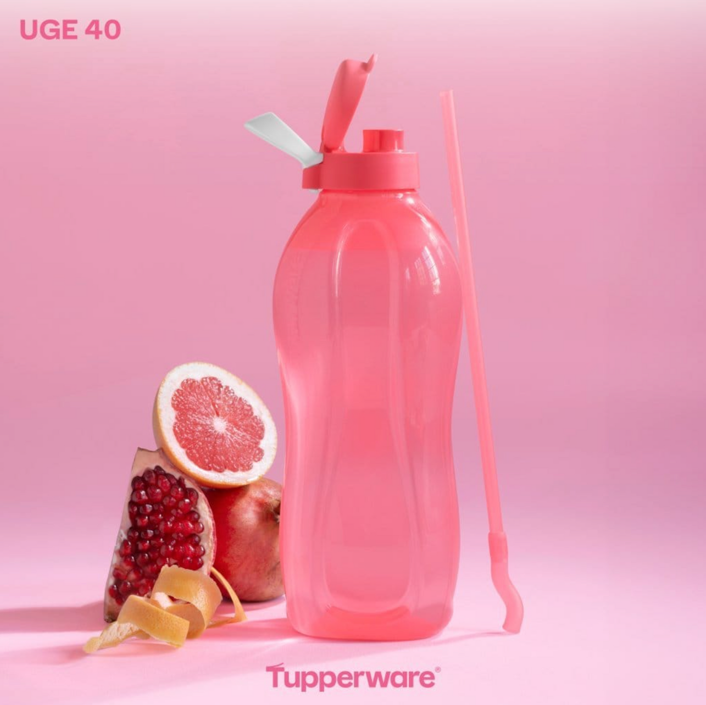 Tupperware 2L ECO Bottle with handle in Pink