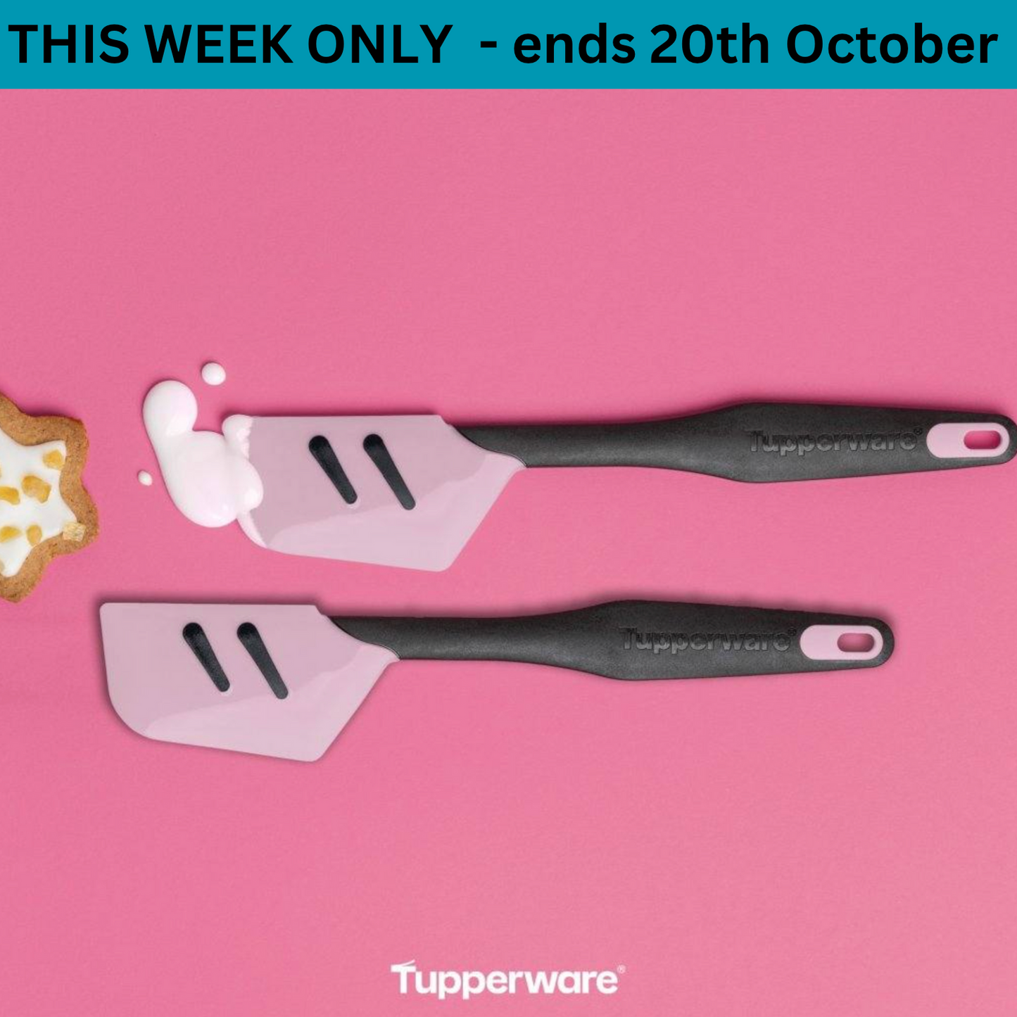 Tupperware Set of Two Silicone Spatulas in Pink