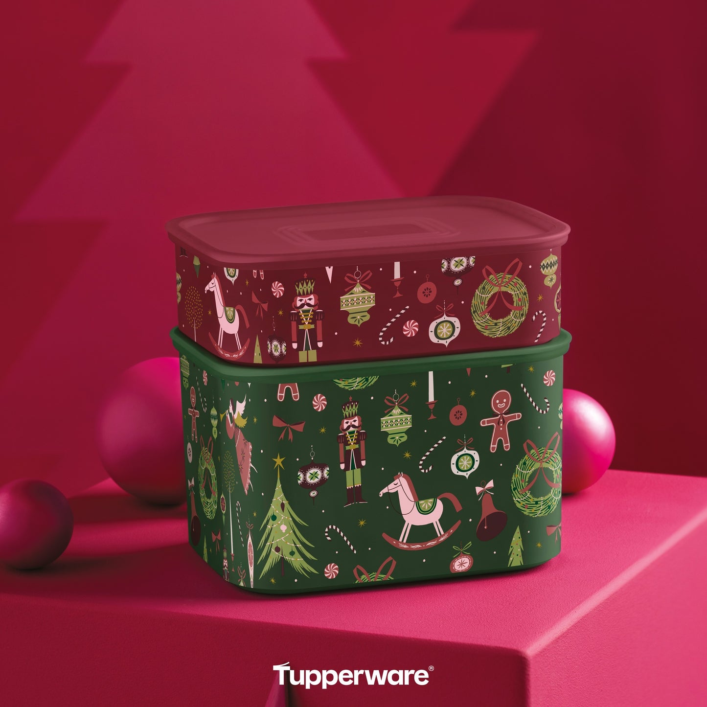 Tupperware Christmas Baseline Canisters