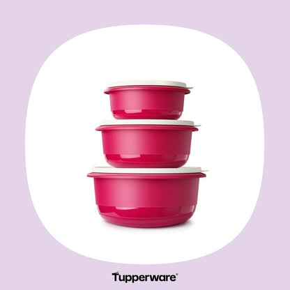 Tupperware Bowls Set of Three - 1L, 2L and 3.5L